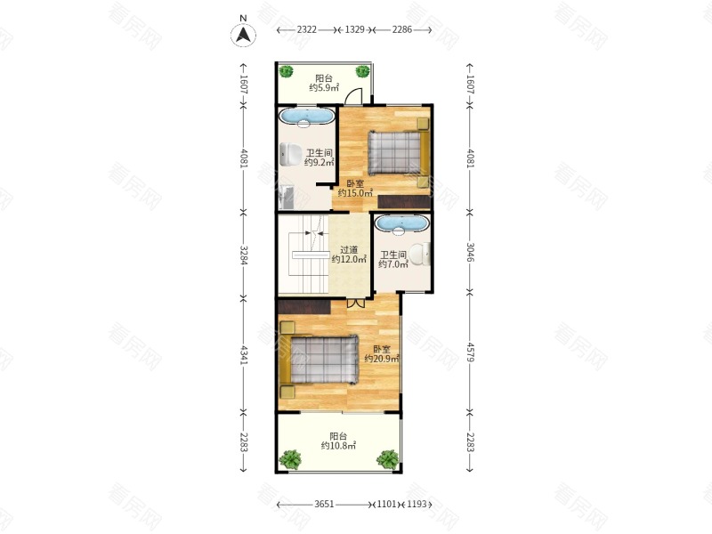 雅居乐蔚岚 5室2厅 240㎡ 精装_雅居乐蔚岚二手房户型图片15