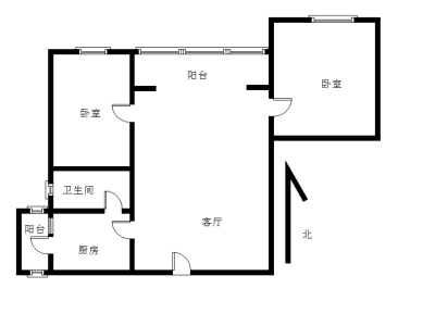 龙珠花园(龙岗)小区2室1厅1卫户型图3