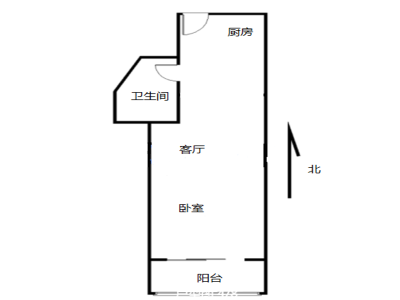嘉福尚江尊品一期小区1室1厅1卫户型图1