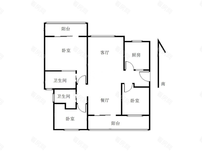 中珠上城二期小区3室2厅2卫户型图8