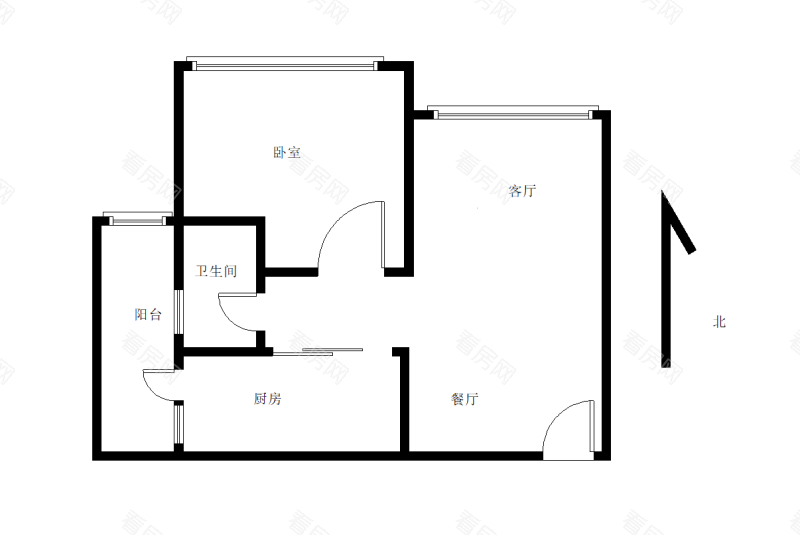 碧水岸小区1室2厅1卫户型图13