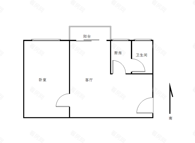 皇庭世纪小区1室1厅1卫户型图5