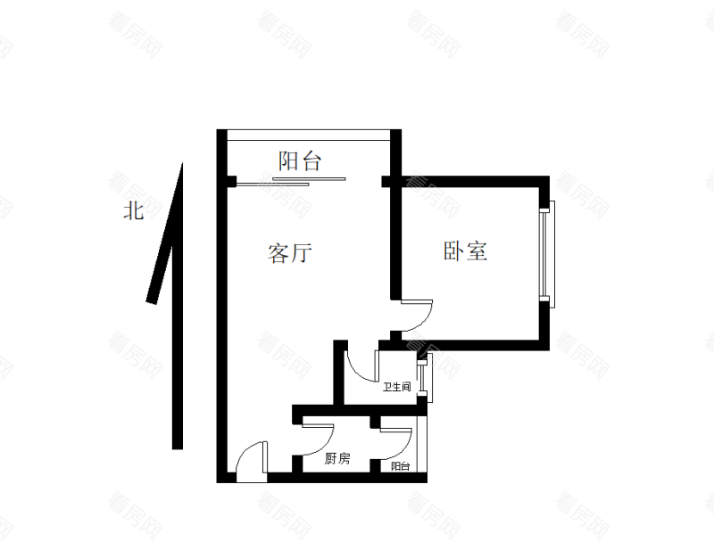 皇庭世纪小区1室1厅1卫户型图12