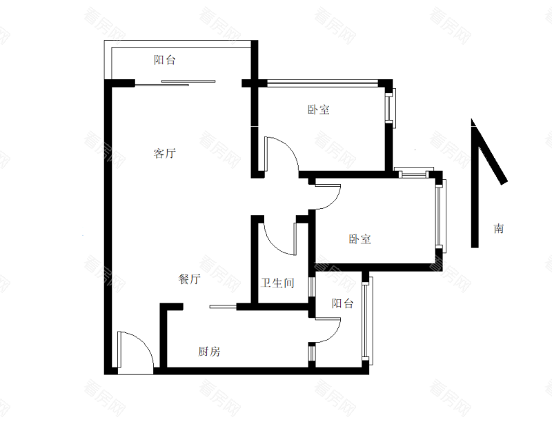 蓝湾半岛小区2室2厅1卫户型图12