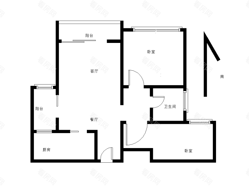 蓝湾半岛小区2室2厅1卫户型图8