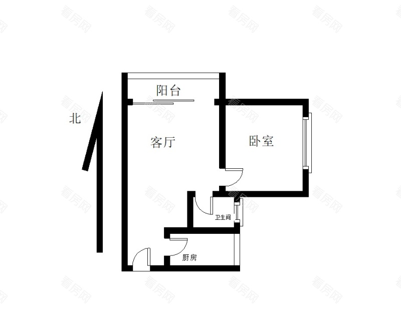 皇庭世纪小区1室1厅1卫户型图16