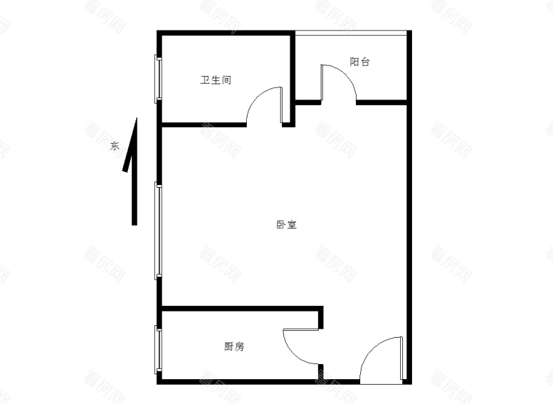 时代骄子大厦小区1室0厅1卫户型图7