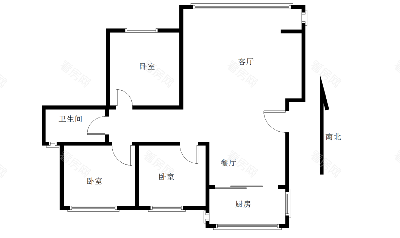广珠花园小区3室2厅1卫户型图