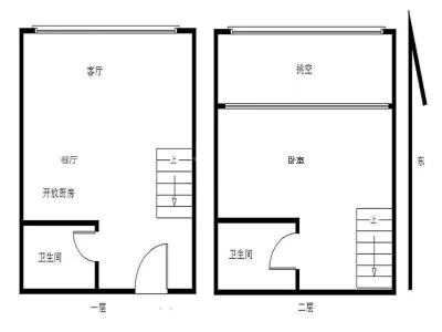 佳兆业前海广场二期小区1室2厅2卫户型图5